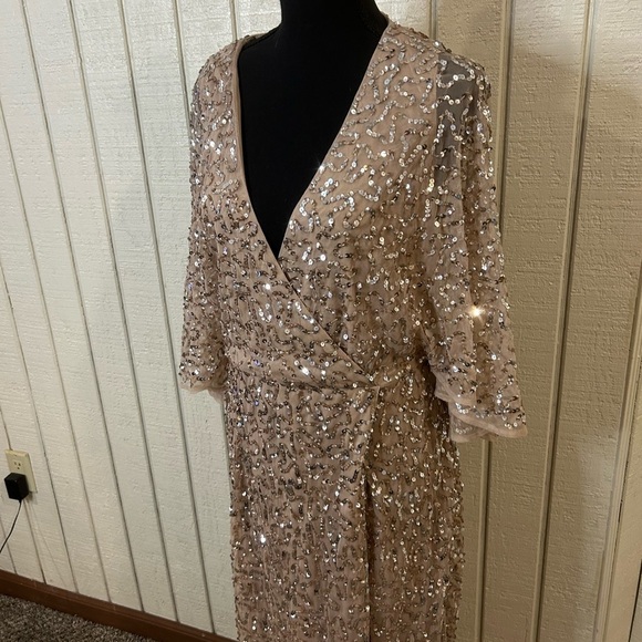 ASOS Maya Deluxe Tall Bridesmaid Sequin Wrap Dress, size 10. - Picture 3 of 8